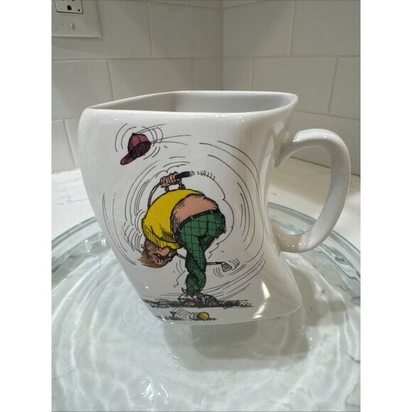 Golf Coffee Mug Results Of Over Swing Cup VTG 1991 Novelty Gift Distorted Twist - Picture 1 of 7